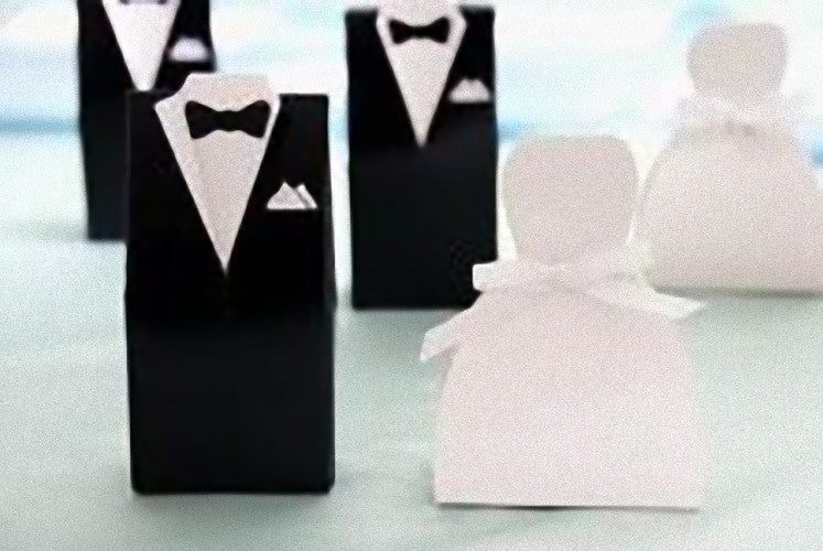 100 Pack 50 Bride Gown 50 Groom Tux Bomboniere Favour Box