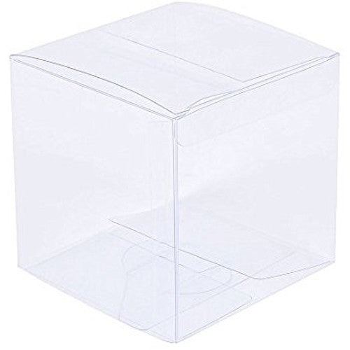 100 Pack of 5cm Clear PVC Plastic Packaging Small Boxes