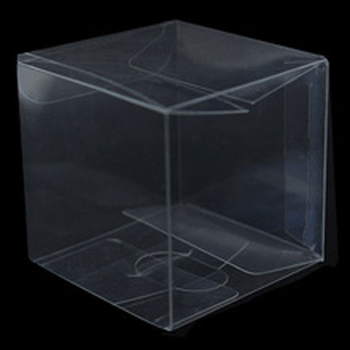 100 Pack of 5cm Clear PVC Plastic Packaging Small Boxes