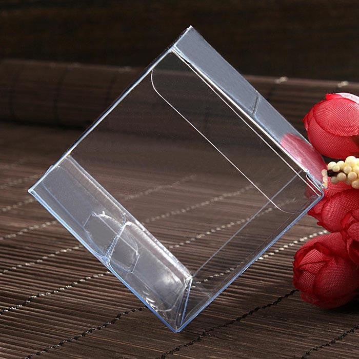 100 Pack of 6cm Clear PVC Plastic Packaging Small Boxes