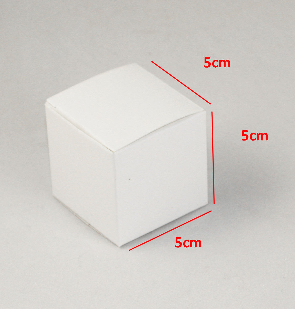 100 Pack of White 5cm Square Cube Card Gift Box