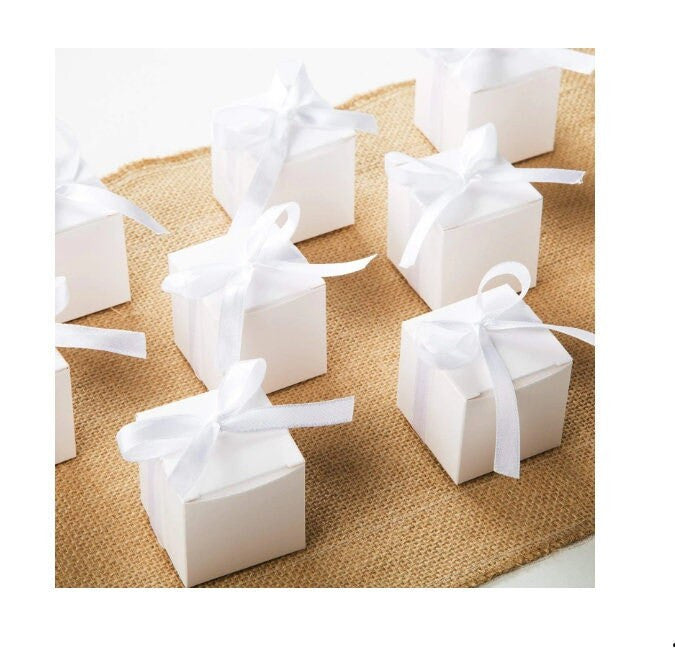 100 Pack of White 5cm Square Cube Card Gift Box