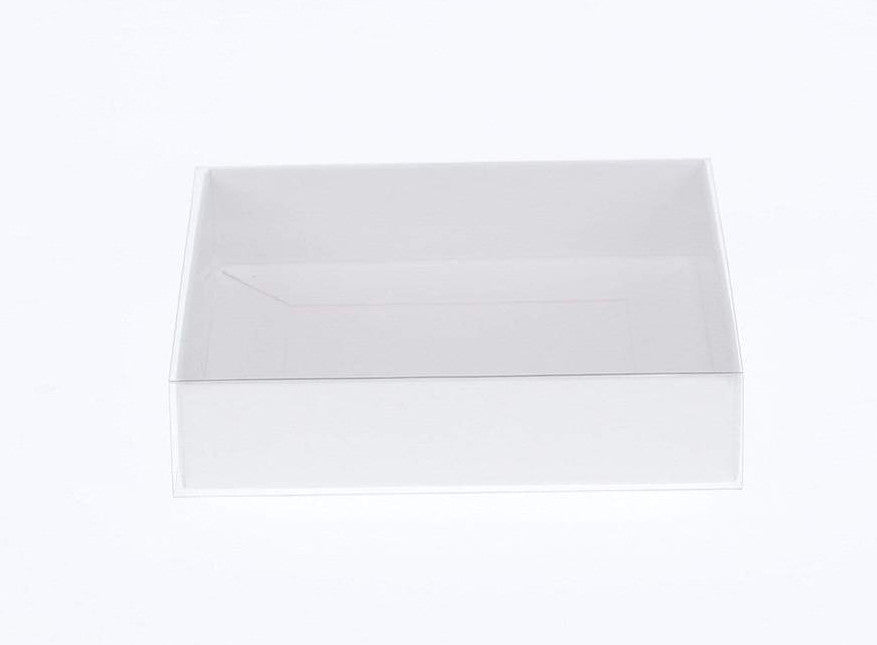 10 Pack of 8cm Display Box- 2cm deep - White Card with Clear Slide On PVC Lid