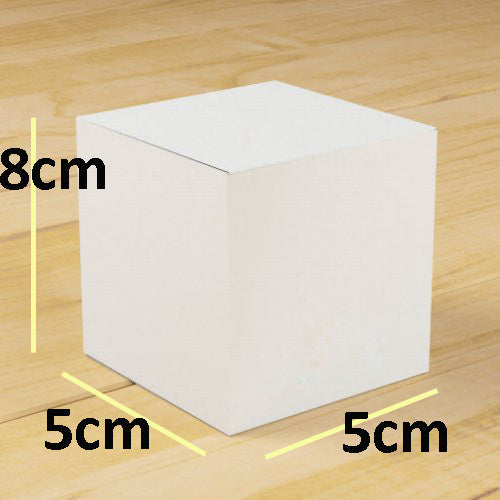 10 Pack of White 5x5x8cm Square Cube Card Gift Box