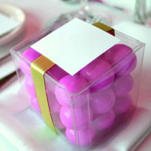 50 Pack of 6cm Clear PVC Plastic Packaging Small Cube Boxes