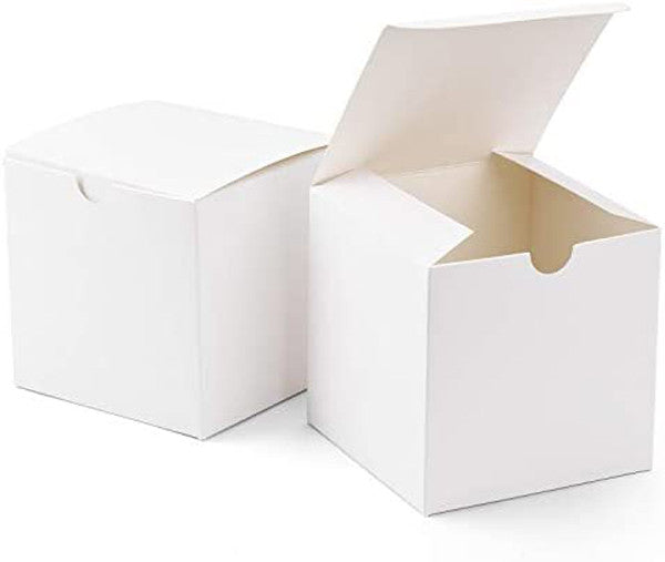 50 Pack of White 5x5x8cm Square Cube Card Gift Boxes