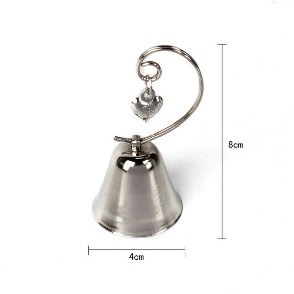 100 Pk Silver Wedding Heart Kissing Bell Name Card Holder Bomboniere Favour Gift