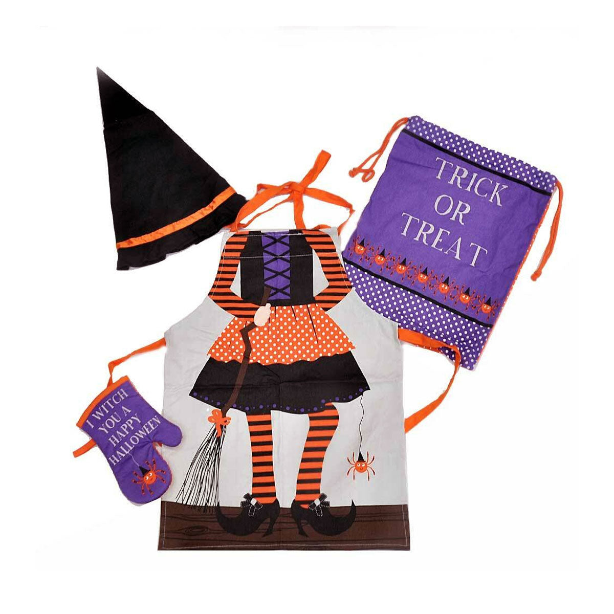 Cubby House Kids Set of 4 Witchy Children Kids Halloween Kitchen Chef Set