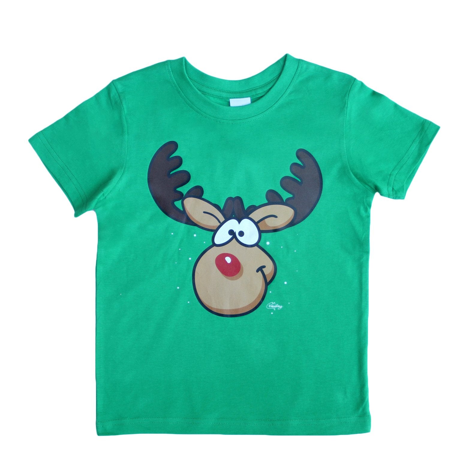 Funny Adult Xmas Christmas T Shirt 100% Cotton Reindeer (Green), 2XL