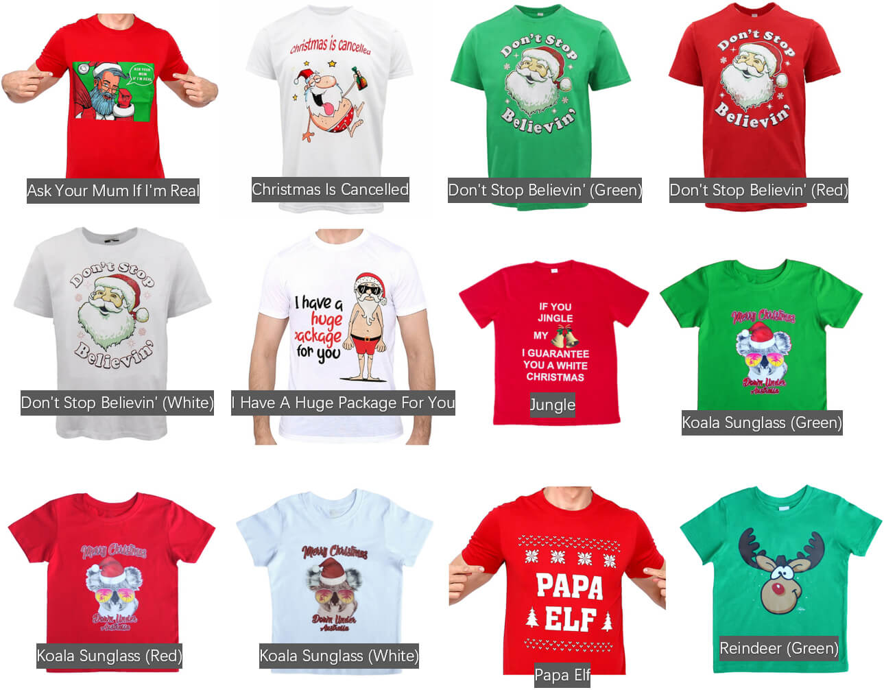 New Funny Adult Xmas Christmas T Shirt Tee Mens Womens 100% Cotton Jolly Ugly, Papa Elf, L