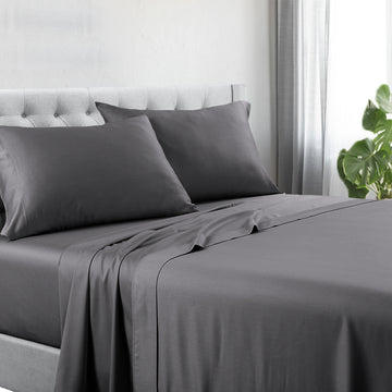 1200tc hotel quality cotton rich sheet set mega queen charcoal