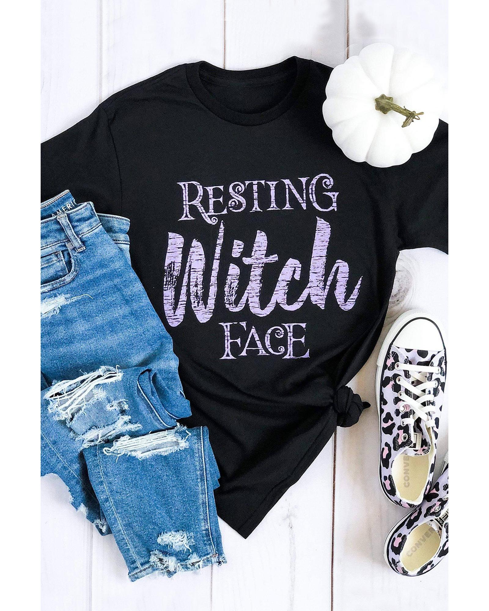 Azura Exchange Resting Witch Face Graphic Tee - L