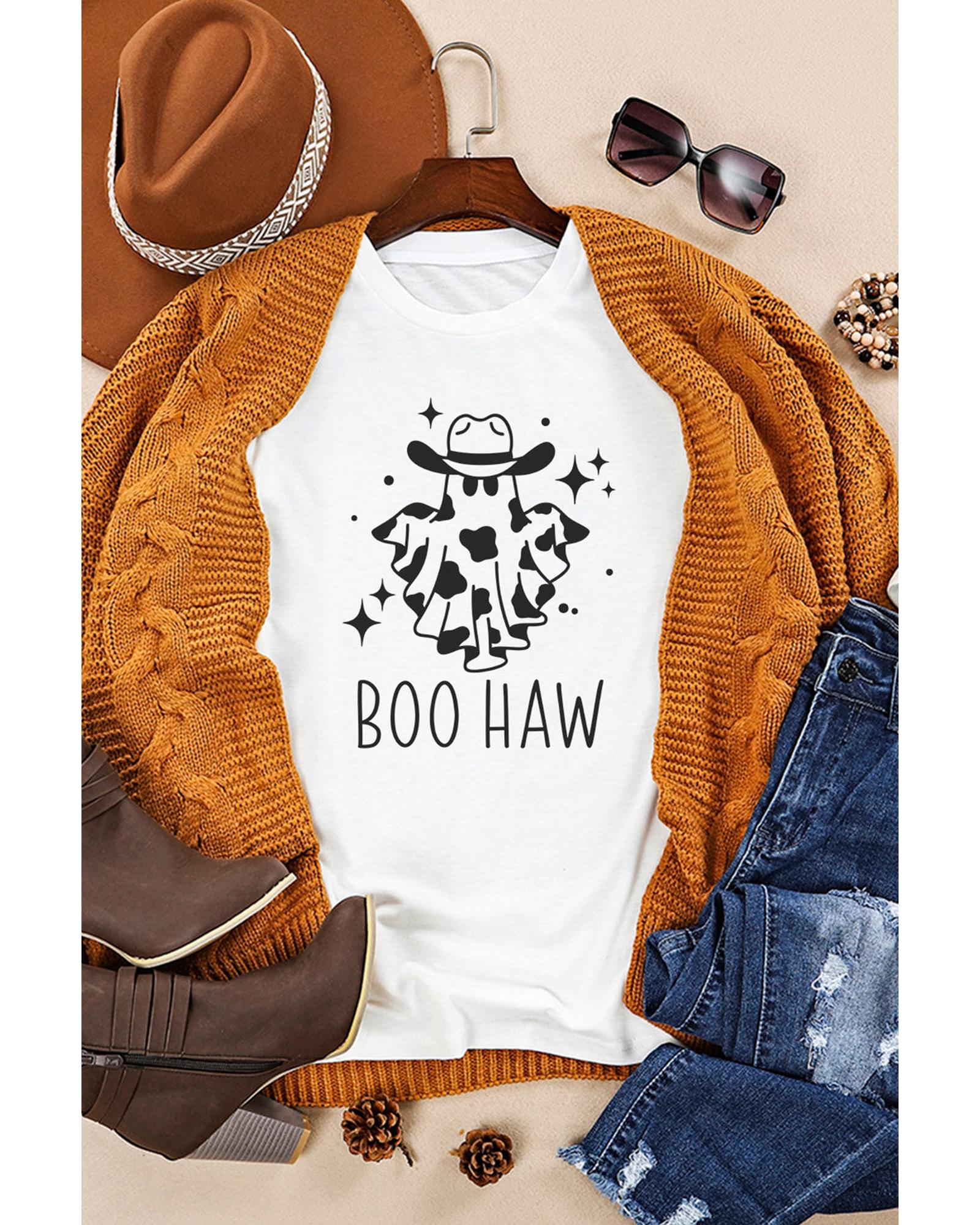 Azura Exchange BOO HAW Graphic Crew Neck Tee - 2XL