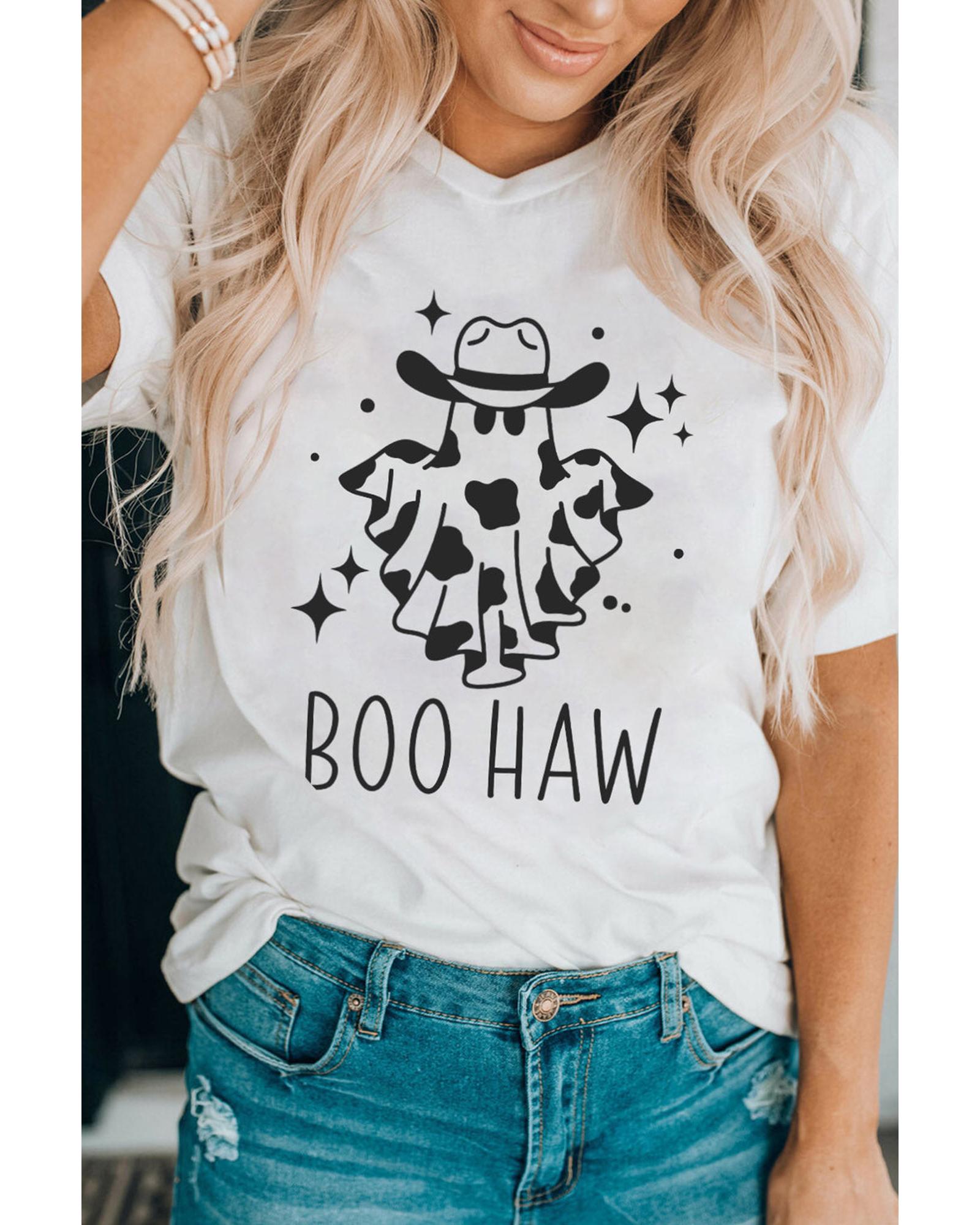 Azura Exchange BOO HAW Graphic Crew Neck Tee - 2XL