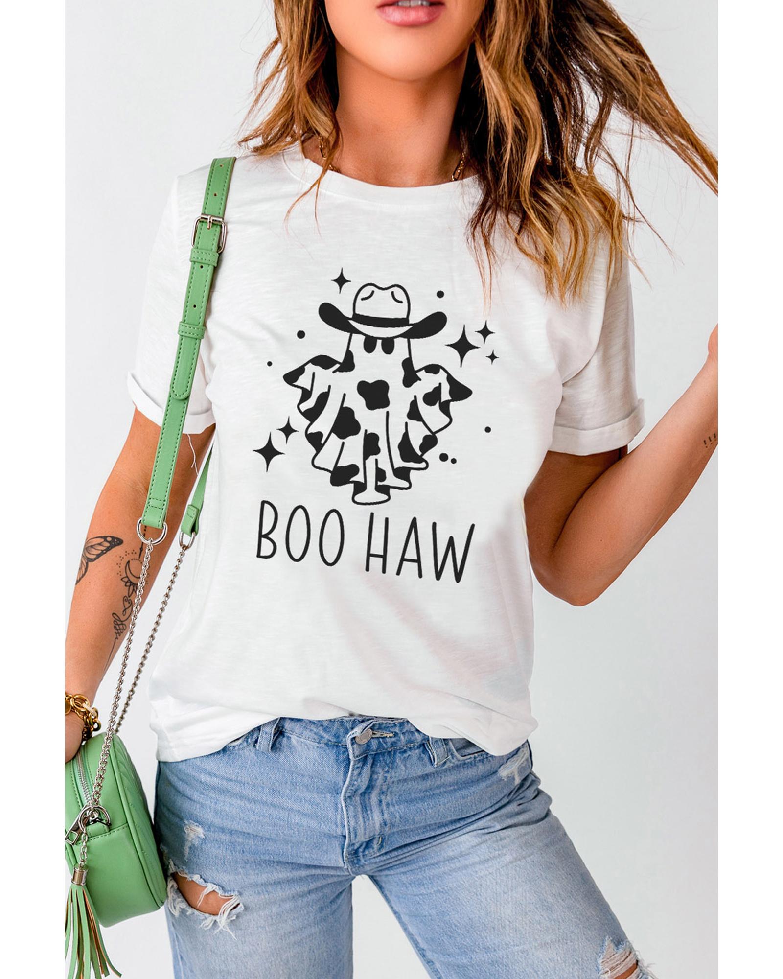 Azura Exchange BOO HAW Graphic Crew Neck Tee - 2XL