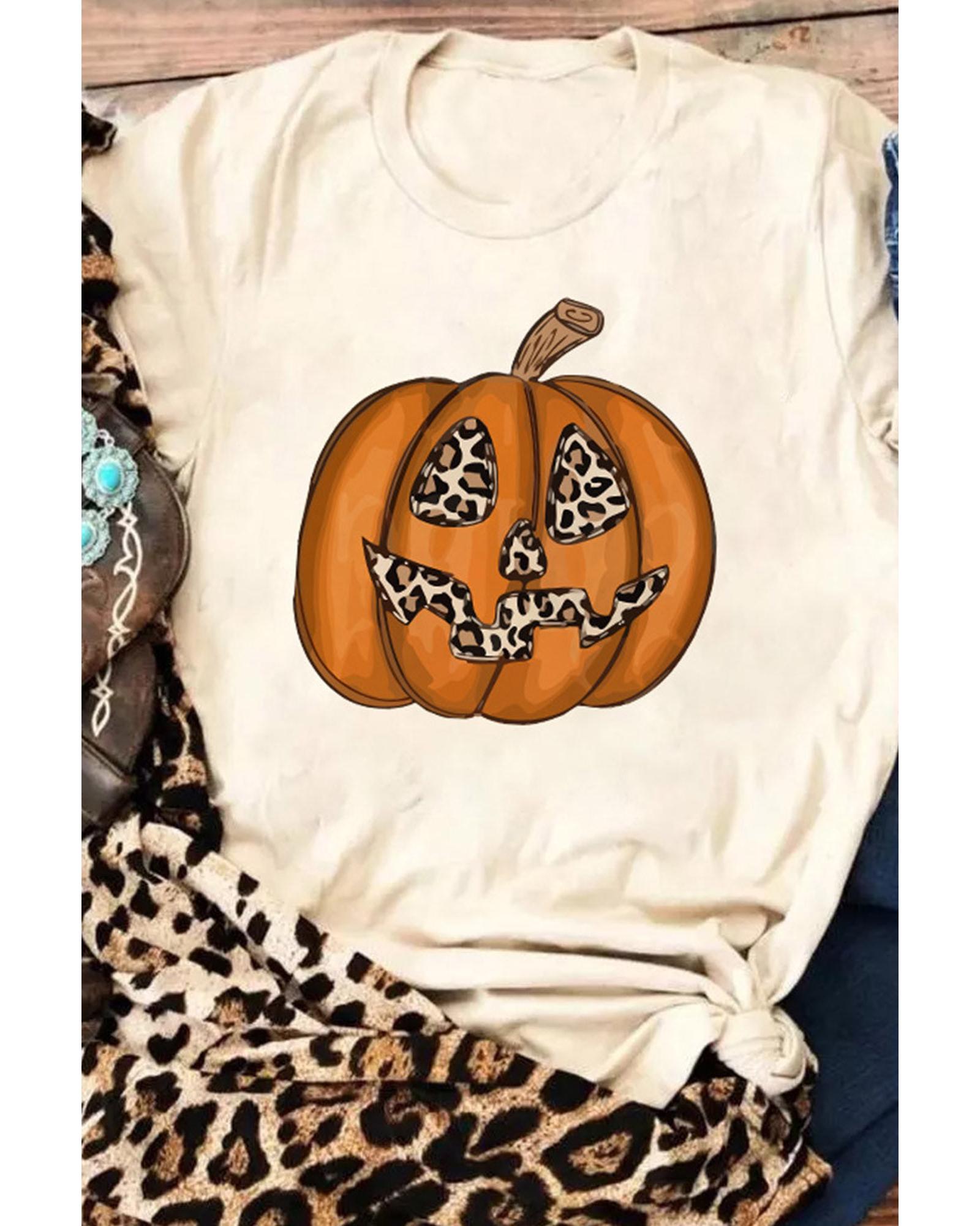 Azura Exchange Leopard Pumpkin Print T Shirt - 2XL