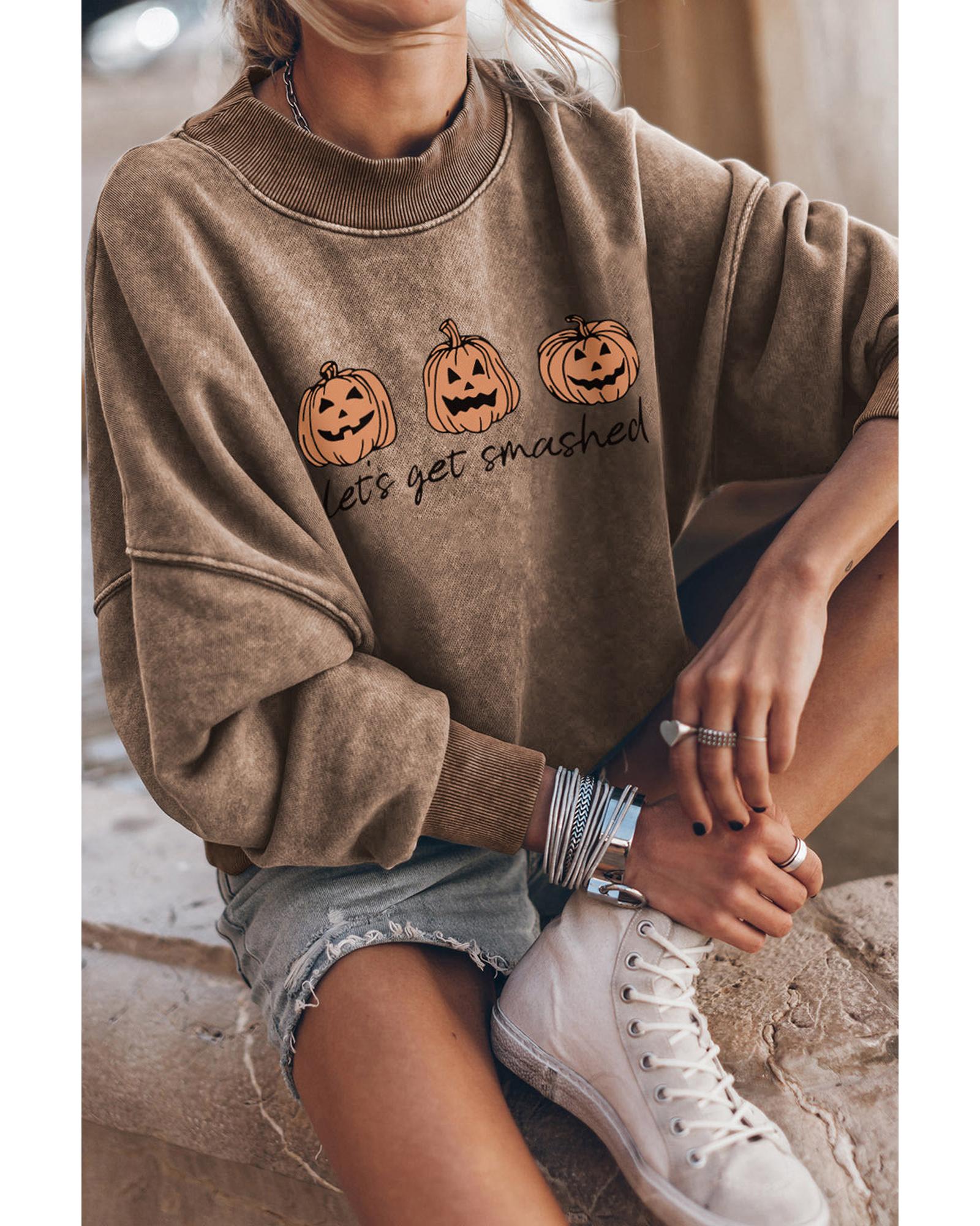 Azura Exchange Lets Get Smashed Halloween Pumpkin Graphic Sweatshirt - 2XL