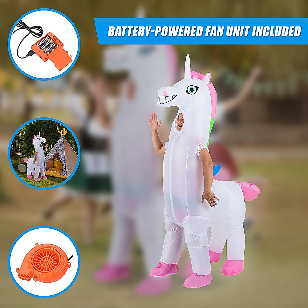 Giant Unicorn Fancy Dress Fan Inflatable Costume Suit