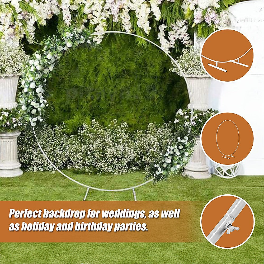 2M Wedding Hoop Round Circle Arch Backdrop Flower Display Stand Frame Background