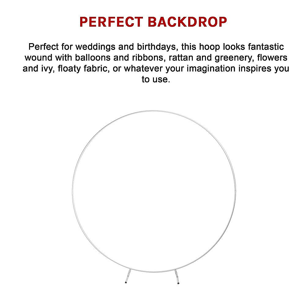 2M Wedding Hoop Round Circle Arch Backdrop Flower Display Stand Frame Background