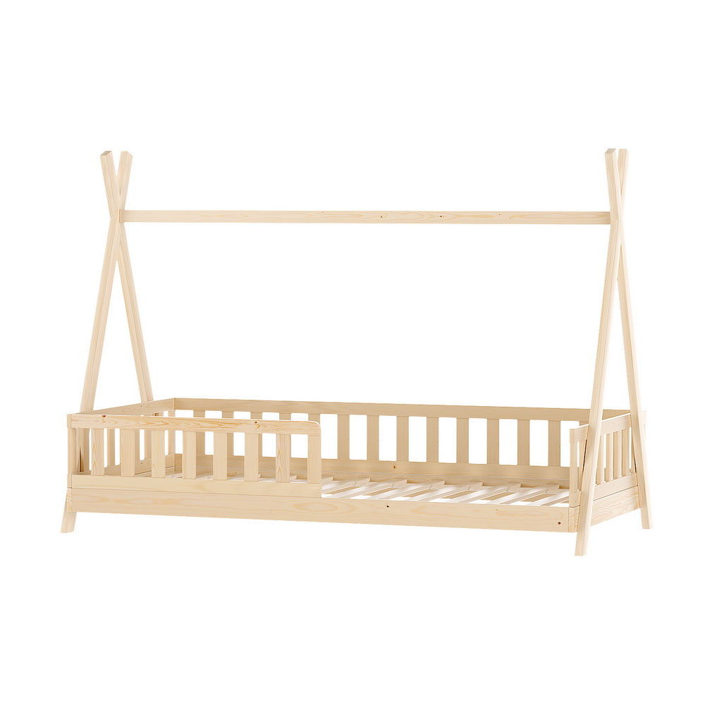 Artiss Bed Frame Wooden Kids House Frames Oak PUAH