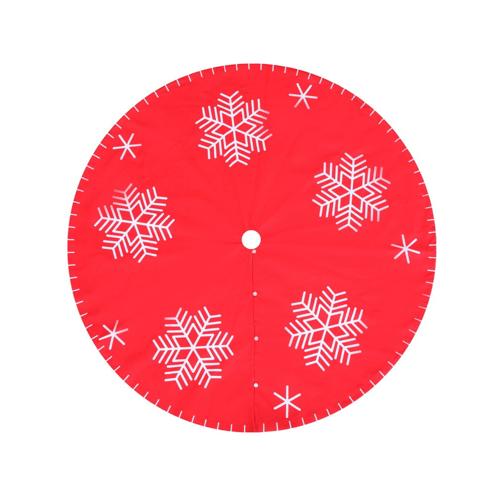 Jingle Jollys Christmas Tree Skirt 120cm Snowflake Ornaments Party Decorations