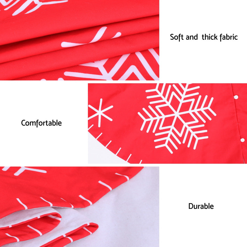 Jingle Jollys Christmas Tree Skirt 120cm Snowflake Ornaments Party Decorations