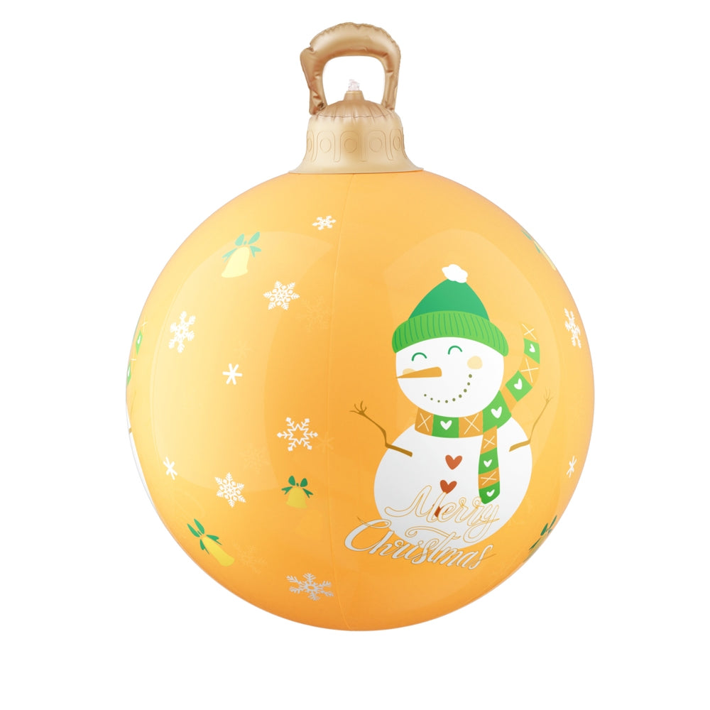 Jingle Jollys Christmas Inflatable Ball Led 60cm Snowman Decoration Bauble Gold