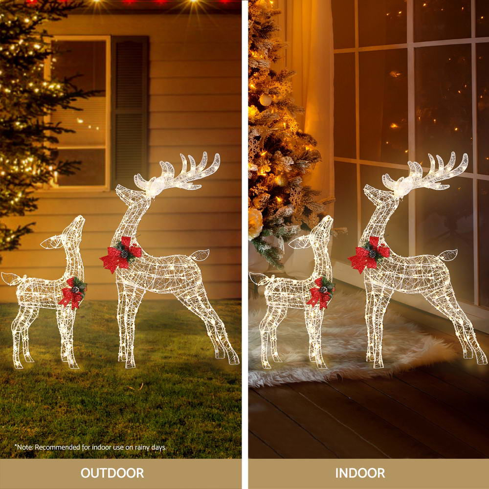 Jingle Jollys Christmas Lights 2pcs Reindeer Set Fairy Light 170 LED Decorations