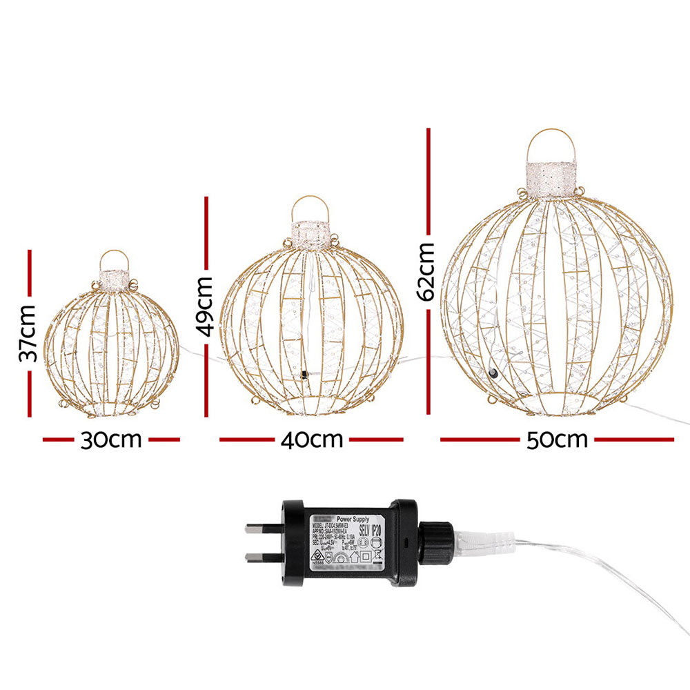 Jingle Jollys Christmas Lights 360 LED Fairy Light 3pcs Ball Decorations Set