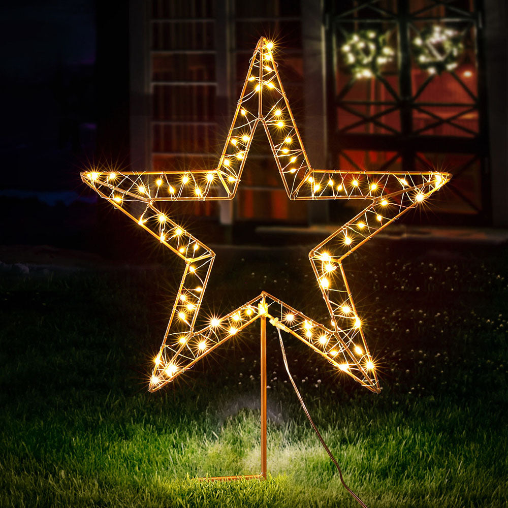 Jingle Jollys Christmas Lights 100 LED Fairy Light Ground Star Garden Decoration