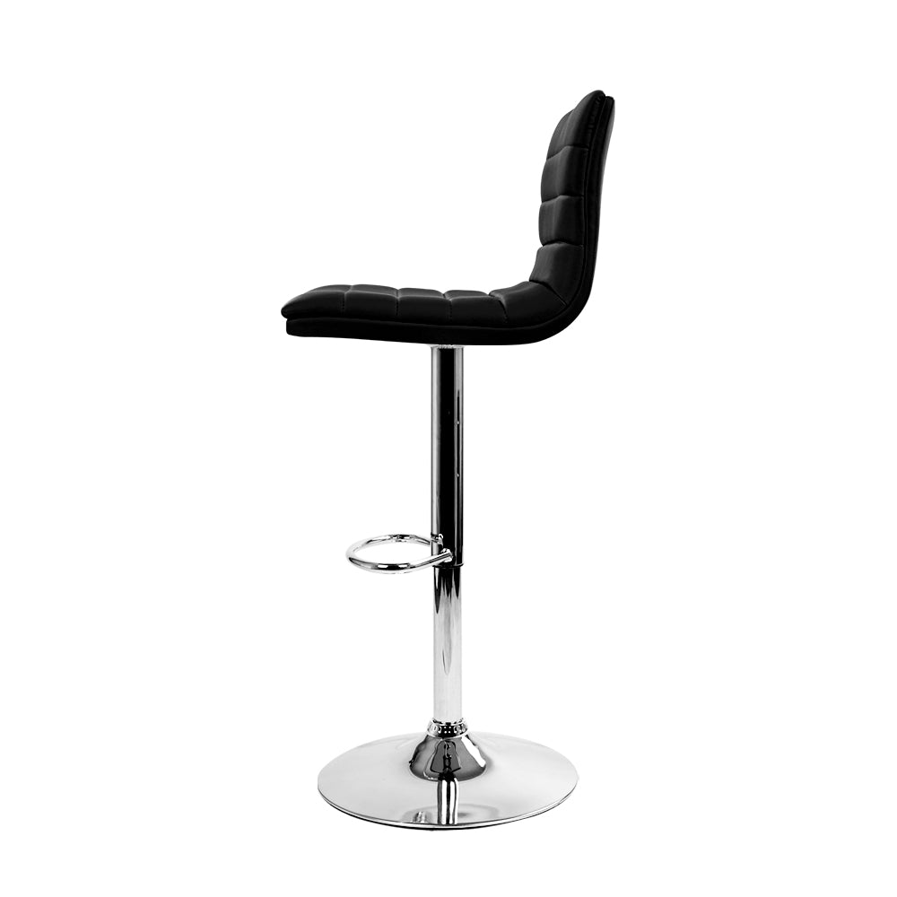 Artiss 4x Bar Stools Padded Leather Gas Lift Black