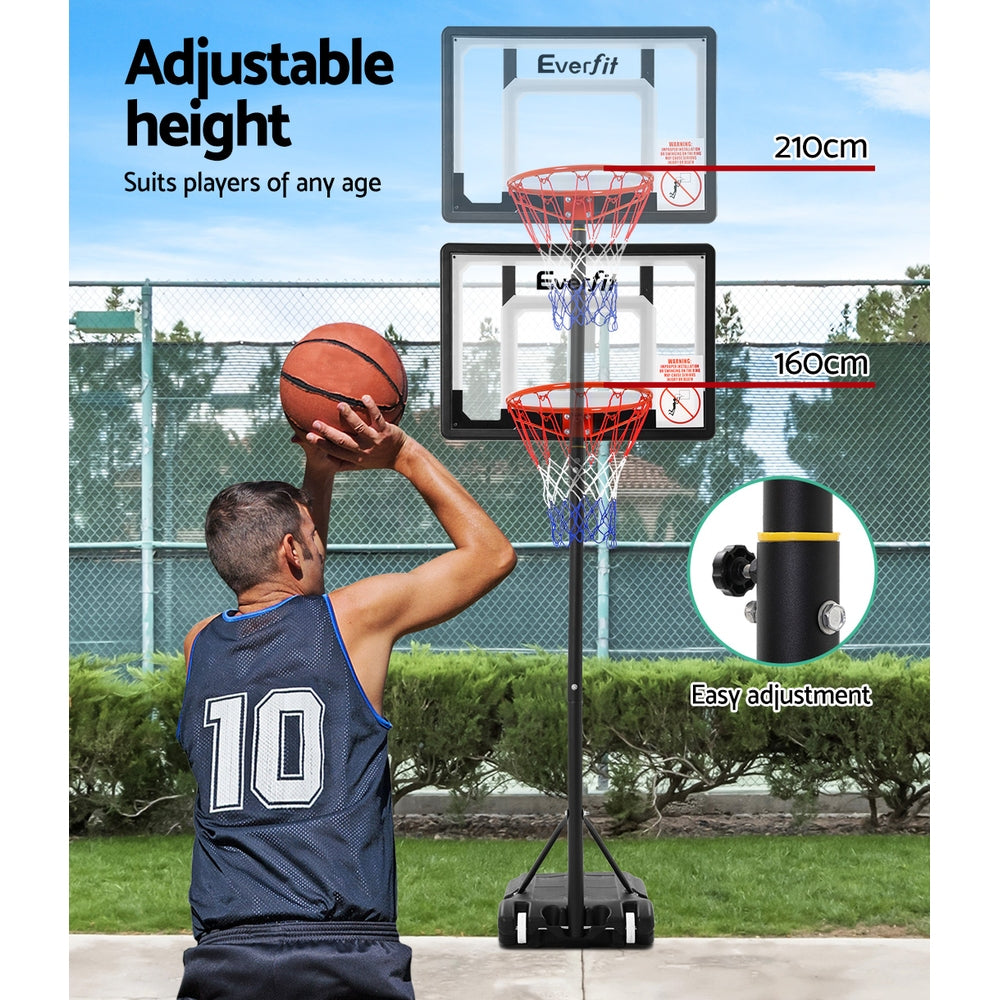 Everfit Adjustable Portable Basketball Stand Hoop System Rim