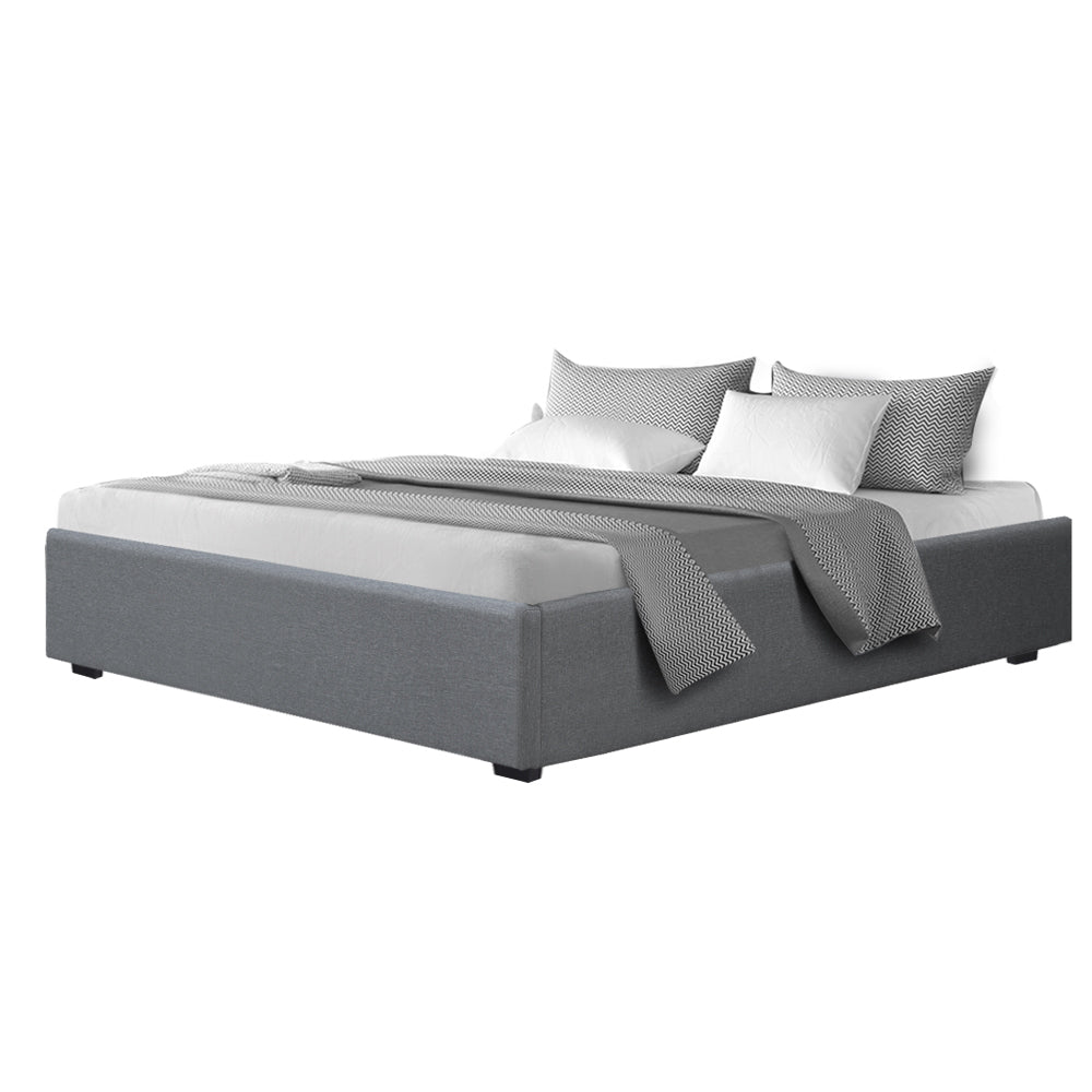 Artiss Bed Frame King Size Gas Lift Base Grey TOKI