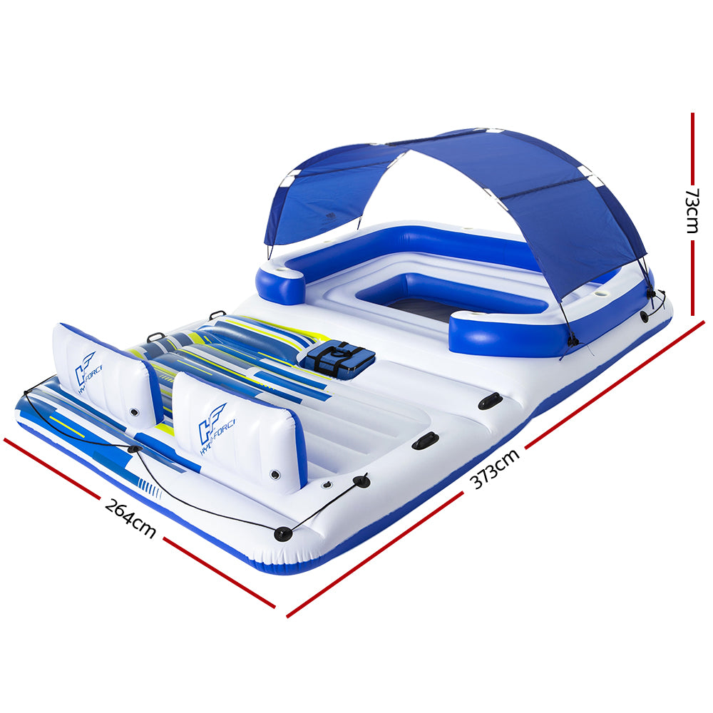 Bestway Pool Float Island Inflatable Lounge 6-person Seat Canopy