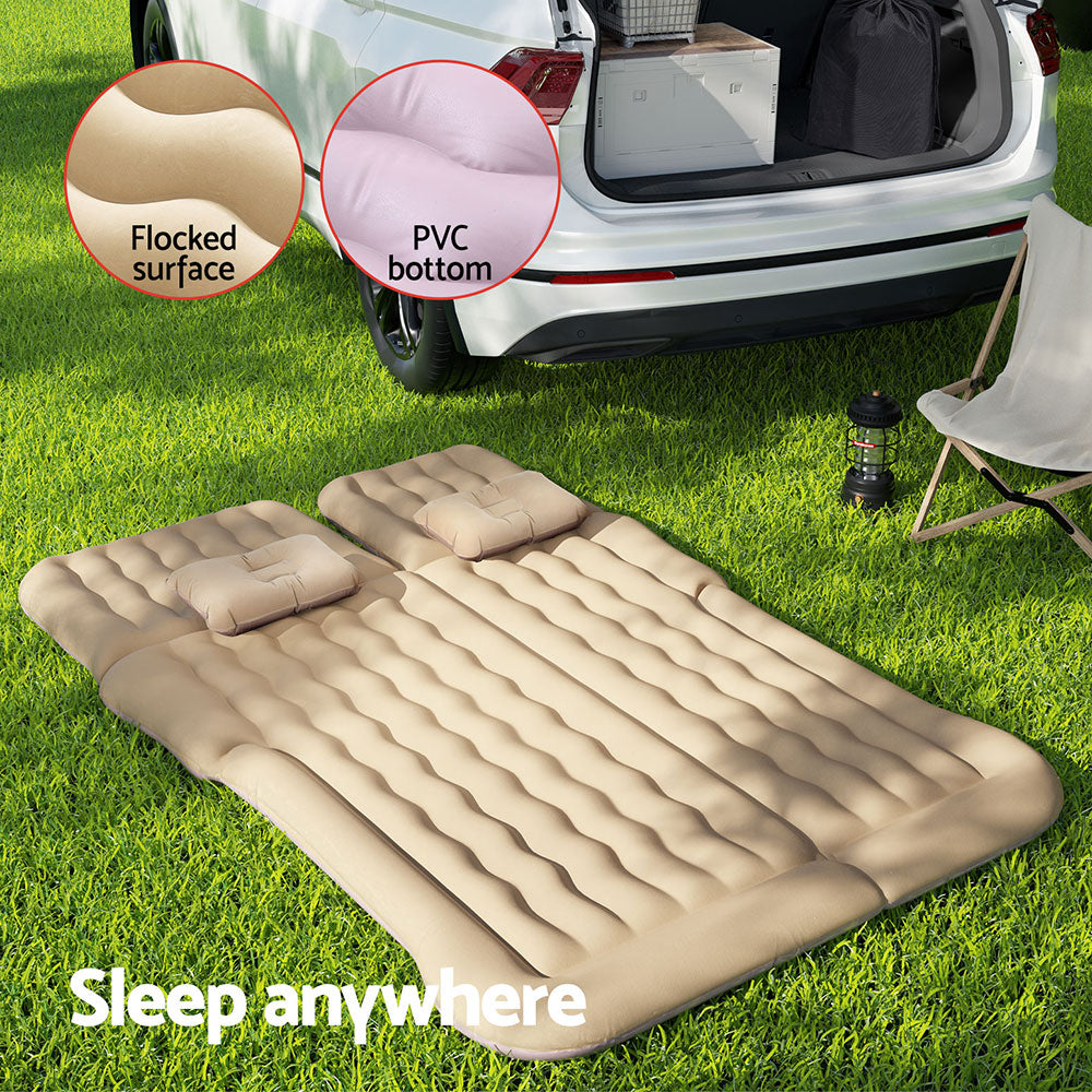 Weisshorn Car Mattress 175x130 Inflatable SUV Back Seat Camping Bed Beige