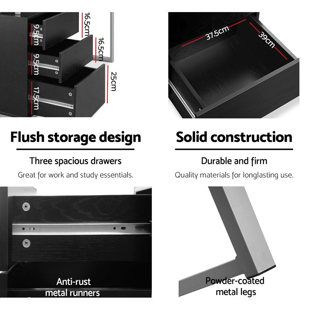 Artiss Computer Desk Drawer Black 140CM