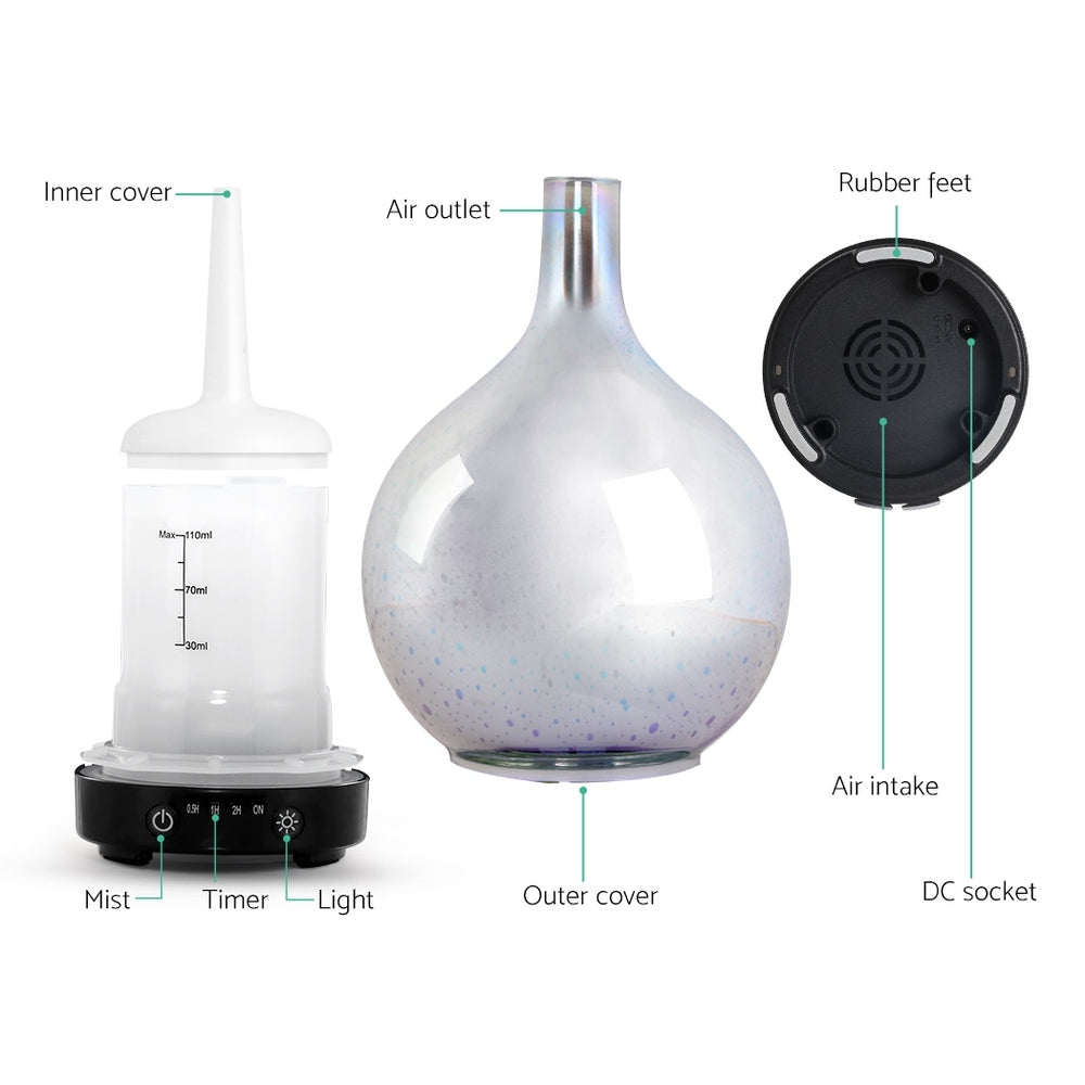 Devanti Aroma Diffuser Aromatherapy 3D Glass 100ml