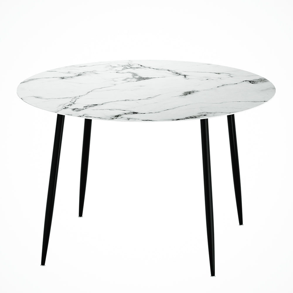 Artiss Dining Table Round Marble Effect 110CM