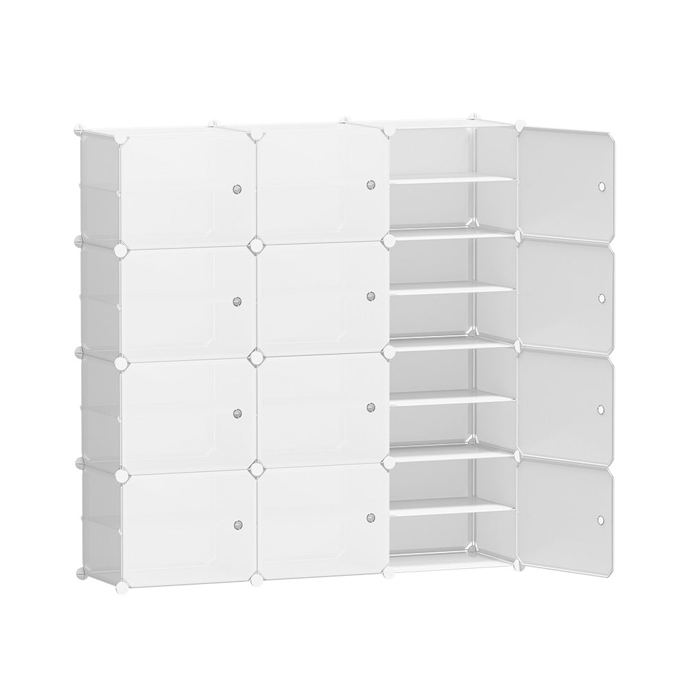 Artiss Shoe Box DIY Set of 12 Storage Cube Stackable White