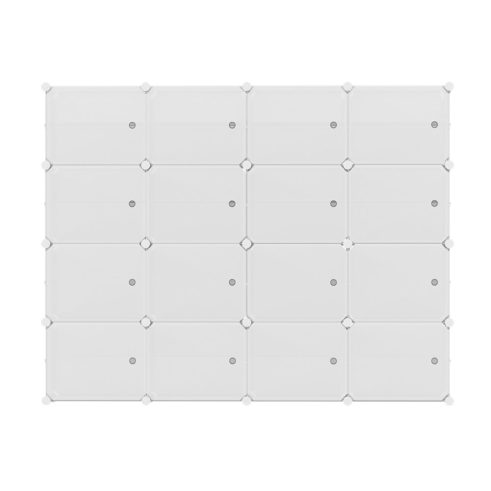 Artiss Shoe Box DIY Set of 16 Storage Cube Stackable White