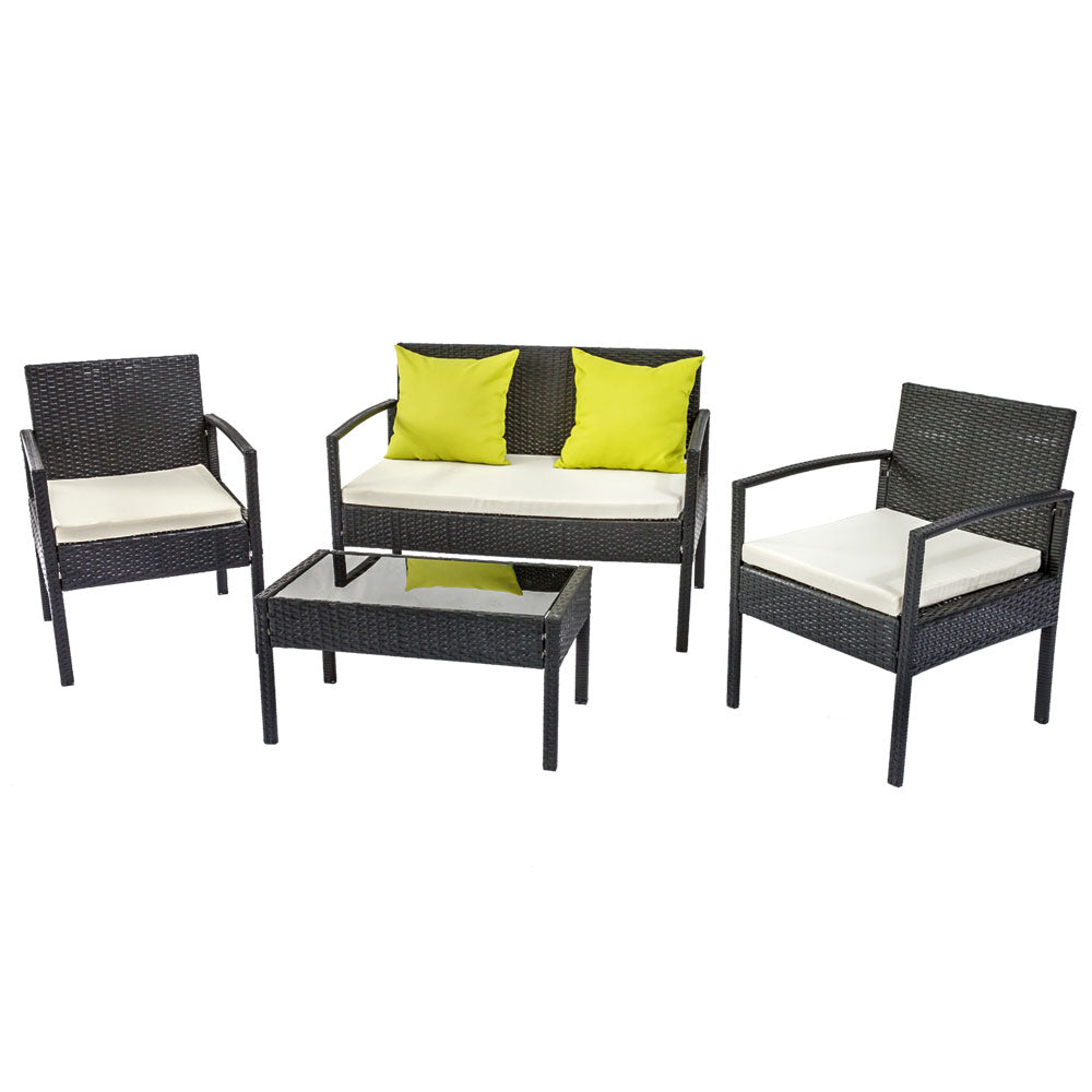 Gardeon Outdoor Sofa Set Wicker Lounge Setting Table and Chairs Patio Furniture