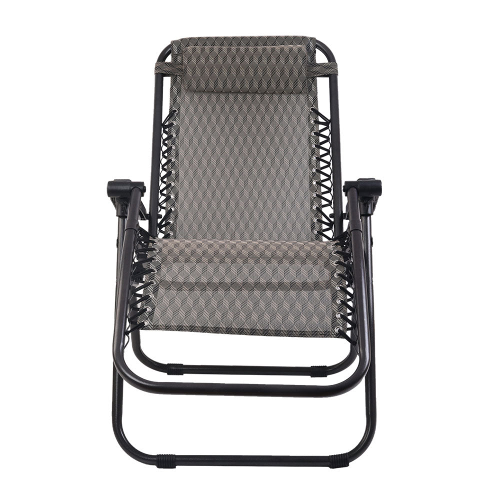 Gardeon Zero Gravity Chair Folding Outdoor Recliner Adjustable Sun Lounge Camping Grey