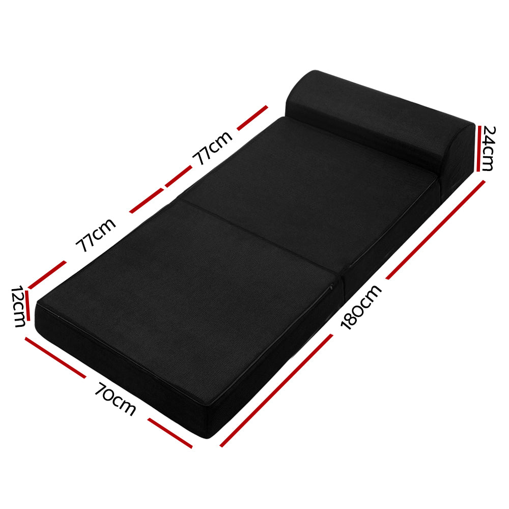 Giselle Bedding Foldable Mattress Folding Foam Bed Mat Black