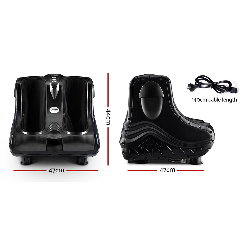 Livemor Foot Massager Massagers Shiatsu Electric Roller Ankle Calf Leg Kneading Black