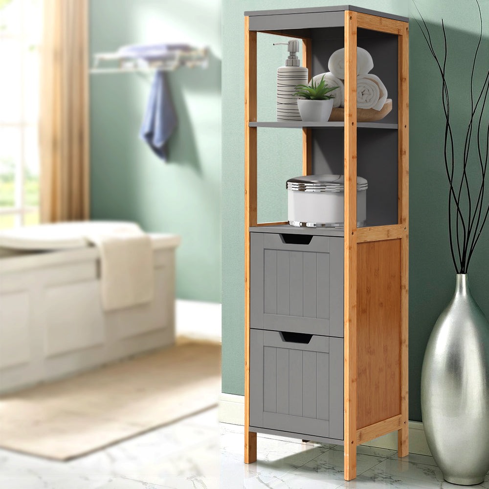 Artiss Bathroom Cabinet 115cm Bamboo Shelf