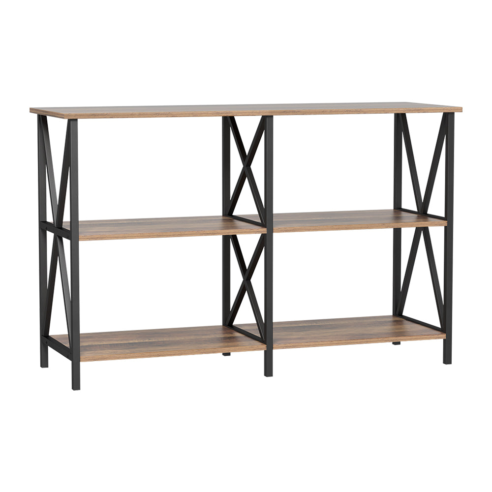 Artiss Console Table 120CM 3-tier Walnut Xiah