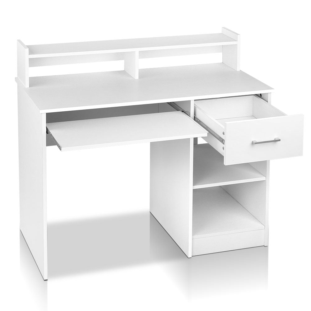 Artiss Computer Desk Shelf Drawer Cabinet White 100CM