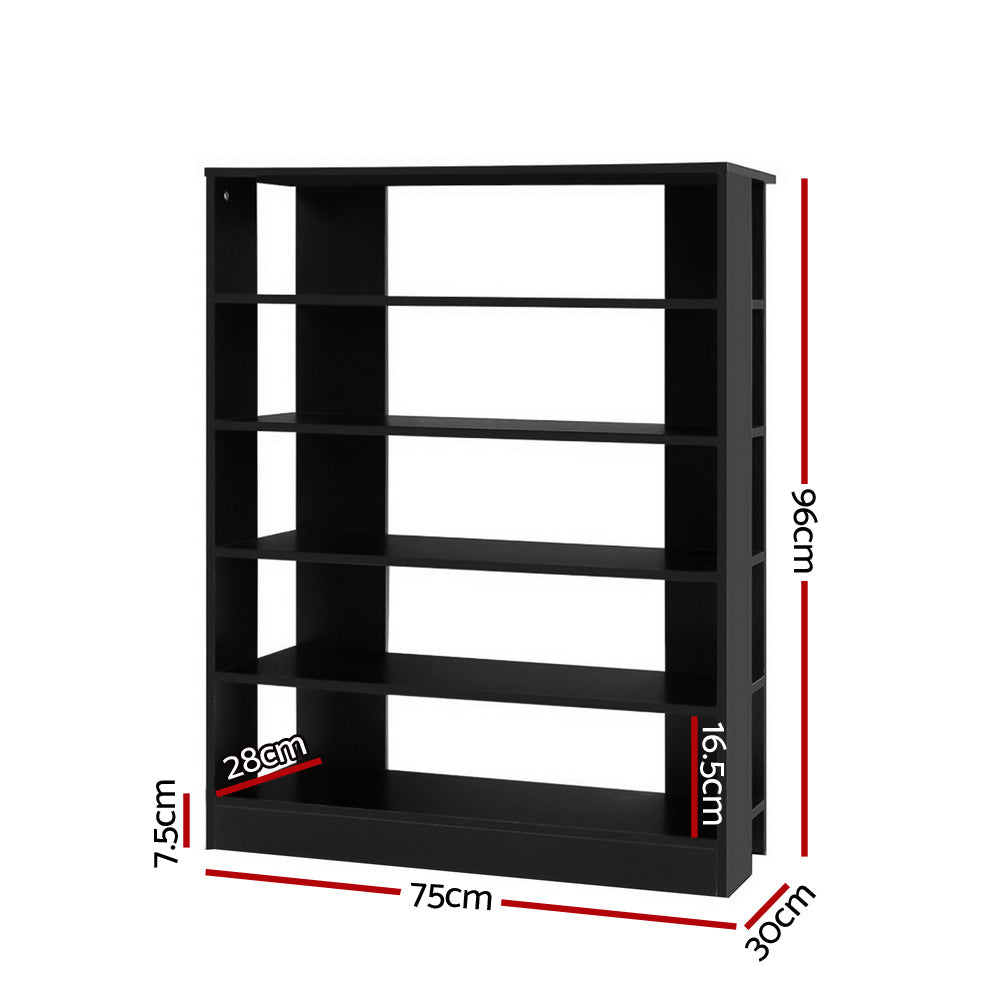 Artiss Shoe Rack 30 Pairs 6-Tier Shelf Black