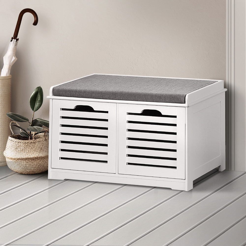 Artiss Shoe Cabinet Bench Storage Rack White Caye